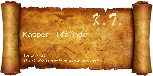 Kasper Tünde névjegykártya